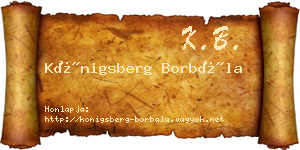 Königsberg Borbála névjegykártya